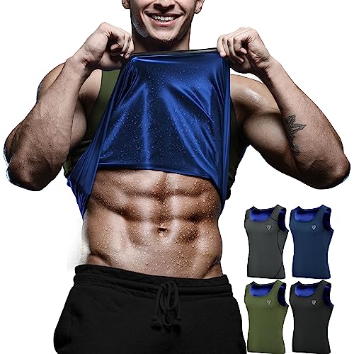 RDX Herren Sauna Shirt Sauna Weste Schwitzanzug Herren Body Shaper Workout Hot Tank Top Bauch Abnehmen Shapewear von RDX