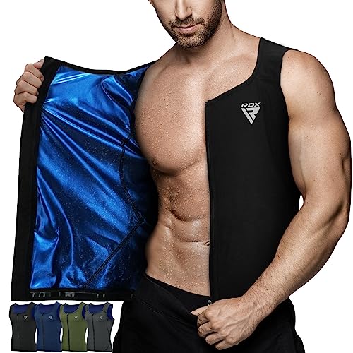 RDX Herren Sauna Shirt Sauna Weste Schwitzanzug Herren Body Shaper Workout Hot Tank Top Bauch Abnehmen Shapewear von RDX