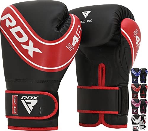 RDX Kinder Boxhandschuhe 6oz 4oz Junior Training Pratzen, Maya Hide Leder Belüftete Handfläche, Muay Thai Sparring MMA Kickboxing Kämpfen, Sandsack Speed Ball Boxpratzen Sandsackarbeit, Kinderspiele von RDX