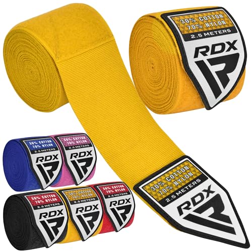RDX Boxbandagen Kinder 2.5M, Innenhandschuhe Boxen Elastisch Handbandagen Mit Daumenschlaufe für MMA Muay Thai Kickboxen Thaiboxen Boxsack Punchingbälle Sparring Training Boxbandage, Boxing Hand Wraps RDX Boxbandagen Kinder 2.5M, Innenhandschuhe Boxen Elastisch Handbandagen Mit Daumenschlaufe für MMA Muay Thai Kickboxen Thaiboxen Boxsack Punchingbälle Sparring Training Boxbandage, Boxing Hand Wraps von RDX