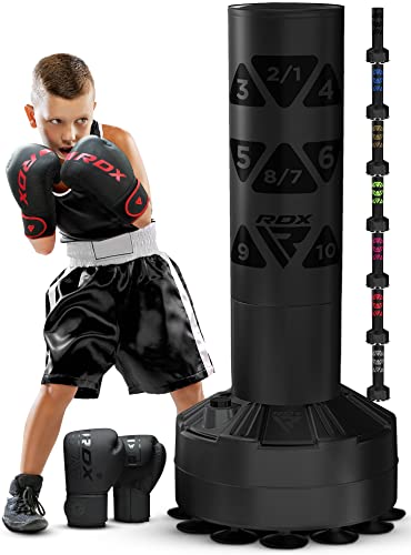 RDX Kinder Freistehender Boxsack 4ft Junior Standboxsäcke Trainingshandschuhe, MMA, Kickboxen,Boxen, Kampfsport, Muay Thai, Boxpartner, Punchingsäcke, Tumbler Boxsäcke Saugfuß (MEHRWEG) von RDX