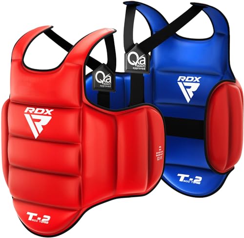 RDX Körperschutz Kampfsport, SATRA Genehmigt, Reversible Kickboxen Bauchschutz, MMA Boxen Muay Thai Body Protector, Karate Kampfweste, Körperschutzweste Taekwondo Brustschutz Körperpanzer Chest Guard von RDX