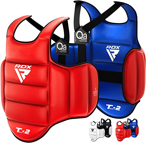 RDX Körperschutz Kampfsport, SATRA Genehmigt, Reversible Kickboxen Bauchschutz, MMA Boxen Muay Thai Body Protector, Karate Kampfweste, Körperschutzweste Taekwondo Brustschutz Körperpanzer Chest Guard von RDX