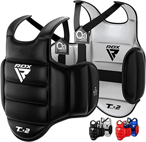 RDX Körperschutz Kampfsport, SATRA Genehmigt, Reversible Kickboxen Bauchschutz, MMA Boxen Muay Thai Body Protector, Karate Kampfweste, Körperschutzweste Taekwondo Brustschutz Körperpanzer Chest Guard von RDX