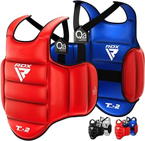 RDX Körperschutz Kampfsport, SATRA Genehmigt, Reversible Kickboxen Bauchschutz, MMA Boxen Muay Thai Body Protector, Karate Kampfweste, Körperschutzweste Taekwondo Brustschutz Körperpanzer Chest Guard von RDX