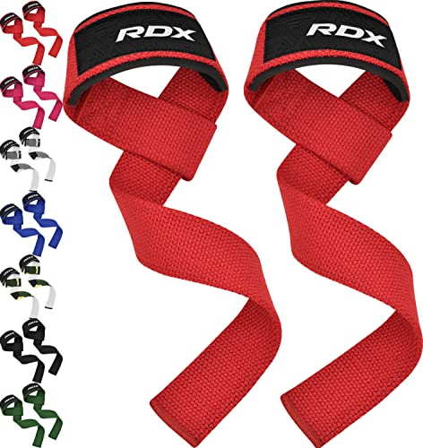 RDX Zughilfen Krafttraining Lifting Straps, 60CM Lang Profi Gym Bodybuilding Kreuzheben Gewichtheben Zubehör, 5MM Gepolstert Handgelenkschutz Griff, Fitness Powerlifting Deadlift Grip, Männer Frauen von RDX