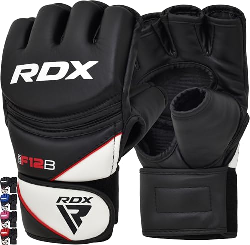 RDX Profi MMA Handschuhe Grappling Sparring Training, Maya Hide Leder, Kickboxen Kampfsport Gepolstert Gloves, Muay Thai Boxsack Sandsack Pratzen Boxen Punchinghandschuhe, Herren Damen Martial Arts von RDX