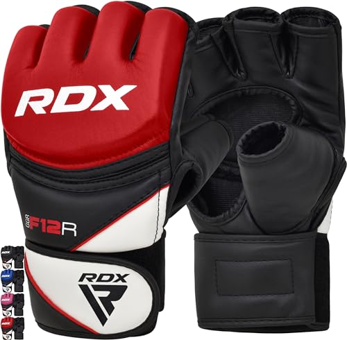 RDX Profi MMA Handschuhe Grappling Sparring Training, Maya Hide Leder, Kickboxen Kampfsport Gepolstert Gloves, Muay Thai Boxsack Sandsack Pratzen Boxen Punchinghandschuhe, Herren Damen Martial Arts von RDX