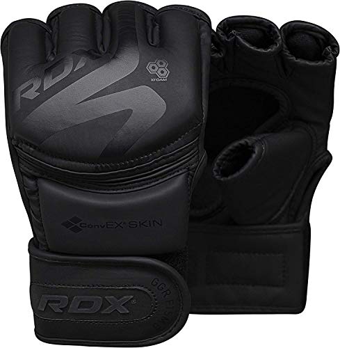 RDX MMA Handschuhe Schwarz Profi Training, Maya Hide Leder, Grappling Sparring Kampfsport Kickboxen Gepolstert Gloves, Muay Thai Sandsack Boxsack Pratzen Punchinghandschuhe, Männer Herren RDX MMA Handschuhe Schwarz Profi Training, Maya Hide Leder, Grappling Sparring Kampfsport Kickboxen Gepolstert Gloves, Muay Thai Sandsack Boxsack Pratzen Punchinghandschuhe, Männer Herren von RDX