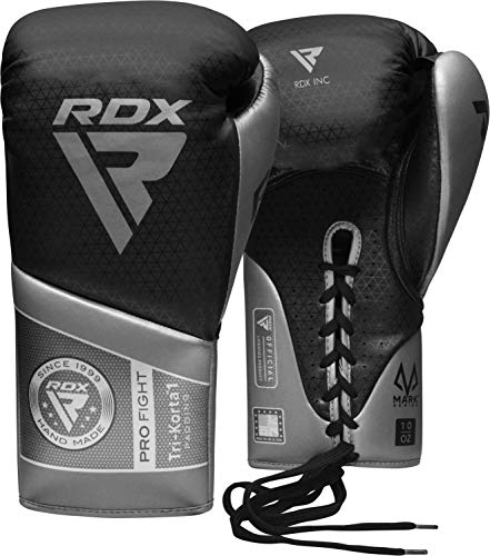 RDX Mark Pro Professionelle Boxhandschuhe, Schnürung, Wettkampfhandschuhe, Superhaut-Maya-Leder, mehrlagige, gepolsterte Handgelenkstütze, extra lange Schnürsenkel für festen sicheren Sitz, Männer und von RDX