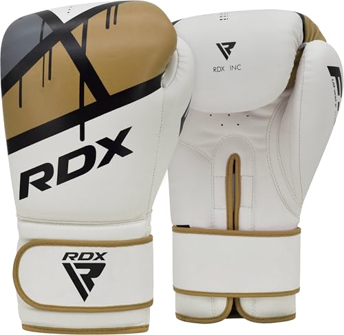 RDX Maya Leder Handschuhe Boxen Boxsack Sparring Training Handschuhe Muay Thai Kick Boxing, gold, 14oz RDX Maya Leder Handschuhe Boxen Boxsack Sparring Training Handschuhe Muay Thai Kick Boxing, gold, 14oz von RDX