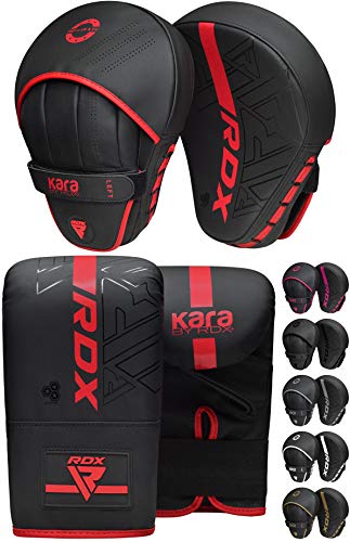 RDX Pratzen und Boxhandschuhe Set, Kampfsport Handpratzen Boxsack Handschuhe, Kickboxen Muay Thai Boxpratzen Mitts, MMA Training Boxen Pads, Sparring Punchinghandschuhe Boxpads (MEHRWEG) von RDX