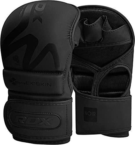 RDX Profi MMA Sparring Handschuhe, Maya Hide Leder, Kampfsport Kickboxen Gepolstert Gloves, Lang Handgelenkstütze,Muay Thai Sandsack Boxsack Pratzen Punchinghandschuhe, Schwarz Männer Herren RDX Profi MMA Sparring Handschuhe, Maya Hide Leder, Kampfsport Kickboxen Gepolstert Gloves, Lang Handgelenkstütze,Muay Thai Sandsack Boxsack Pratzen Punchinghandschuhe, Schwarz Männer Herren von RDX