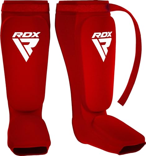 RDX Schienbeinschoner Kickboxen, Schienbeinschützer Thaiboxen Kampfsport Muay Thai MMA Spannschützer, Schienbeinschutz Polster Shin Guard Sparring, Herren Damen Fußschutz Kick Boxing Ausrüstung von RDX