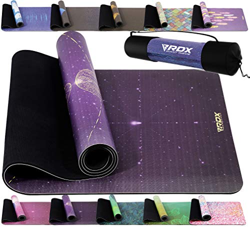 RDX Yogamatte PU 6mm Rutschfest Gymnastikmatte Pilatesmatte REACH RoHS Konform 6P Gummi Übungsmatte Fitness Pilates Gymnastik mit Tragetasche Gurt, Aerobic, Stretching Training Matte 183 X 61CM von RDX