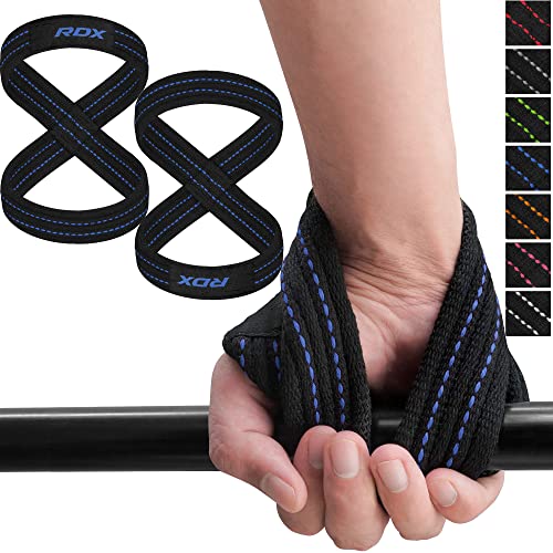 RDX Zughilfen Krafttraining Bodybuilding, Figure 8 Kreuzheben Gewichtheben Handgelenkschutz Griff, Gepolstert Powerlifting Fitness Weight Lifting Straps, Frauen Männer Deadlift Pull up Grip von RDX