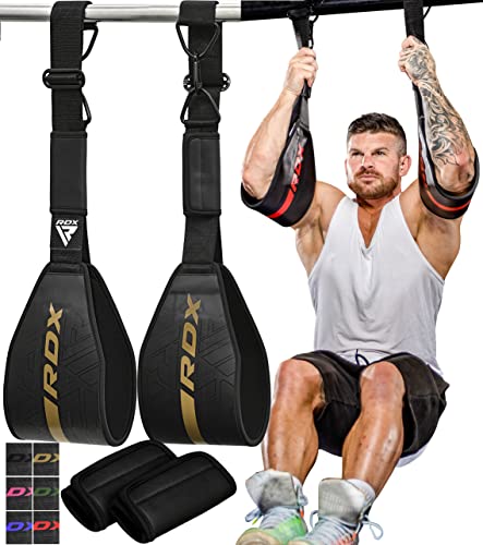 RDX bauchmuskelschlaufen, Maya Hide Leder Gepolstert AB Straps D-Ring für Bauchübungen Trainingseinheiten Klimmzüge Fitness Gym beinheben, Männer und Frauen armschlaufen Training schlaufen Schlinge RDX bauchmuskelschlaufen, Maya Hide Leder Gepolstert AB Straps D-Ring für Bauchübungen Trainingseinheiten Klimmzüge Fitness Gym beinheben, Männer und Frauen armschlaufen Training schlaufen Schlinge von RDX