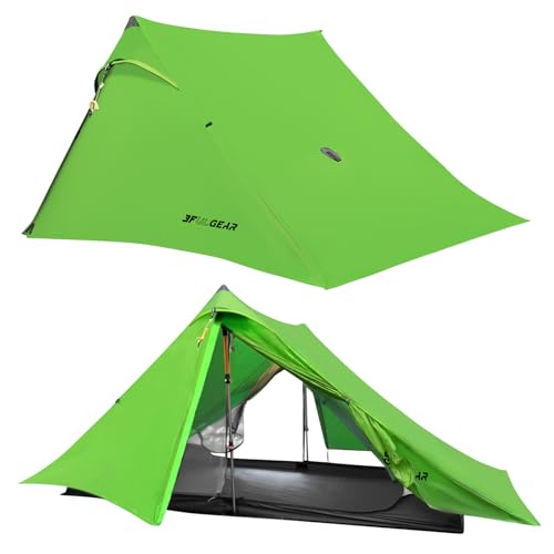 RDYMONKEY UL Gear Lanshan 2 Pro Zelt 2 Personen Ultraleicht Zelt für 2 Personen 20D Wasserdichtes Professionelles Camping Zelt (3 Jahreszeiten, Grün) von RDYMONKEY