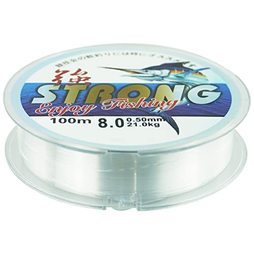 100 m lange Angelschnur, transparenter Draht, Meeresangelschnur, 0,5 mm Monofilament, transparentes Nylon, starke Spannung, Angelschnur von REBECASKYENS