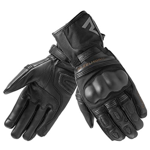 REBELHORN Patrol Long Leder Motorradhandschuhe für Männer Superfabric Panels und Fingerkappen Belüftung Flexible Elemente Touchscreen Friendly Pads von REBELHORN