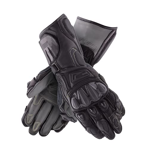 Rebelhorn Rebel Leder Motorradhandschuhe für Männer Protektoren Hartes Handgelenk und Fingerabdeckung Belüftung Flexible Elemente Touchscreen Friendly Pads von REBELHORN