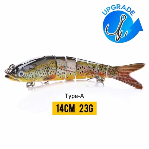 RECORD BREAD 10/14 cm Sinking Wobbler Angeln Lockt Jointed Crankbait Swimbait 8 Segment Harte Künstliche Köder for Angelgerät Köder(140mm 23g A12) von RECORD BREAD