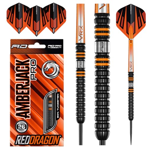 RED DRAGON Amberjack Pro 1 26 Gramm Premium-Wolfram-Darts-Set mit Flights und Stielen von RED DRAGON