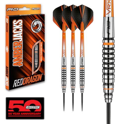 RED DRAGON Darts – Amberjack 14 Serie 27g Stahlspitze Dart-Set mit Dart Flüge und Dart Schäften RED DRAGON Darts – Amberjack 14 Serie 27g Stahlspitze Dart-Set mit Dart Flüge und Dart Schäften von RED DRAGON