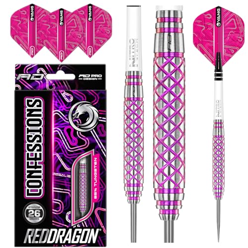 RED DRAGON Confessions 26g Tungsten Darts mit Flights und Schäfte von RED DRAGON