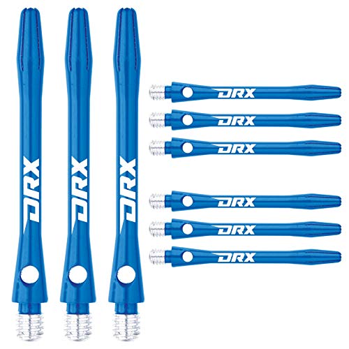 RED DRAGON DRX Coated Aluminium Short Blue Logo Dart Stems (Shafts) - 2 Sets per Pack (6 Stems in total) von RED DRAGON