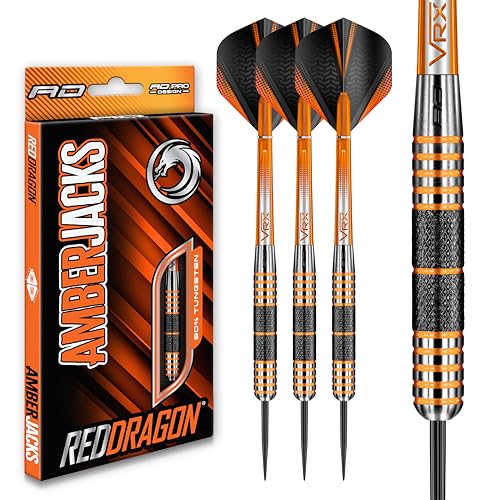 RED DRAGON Darts – Amberjack 11 Serie 30g Stahlspitze Dart-Set mit Dart Flüge und Dart Schäften von RED DRAGON