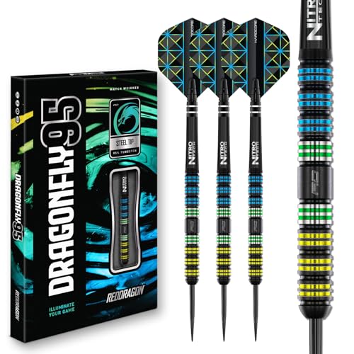 RED DRAGON Darts - Dragonfly 95 24g - 95% Wolfram Professional Stahlspitze Dart-Set mit Dart Flüge und Dartschäfte RED DRAGON Darts - Dragonfly 95 24g - 95% Wolfram Professional Stahlspitze Dart-Set mit Dart Flüge und Dartschäfte von RED DRAGON