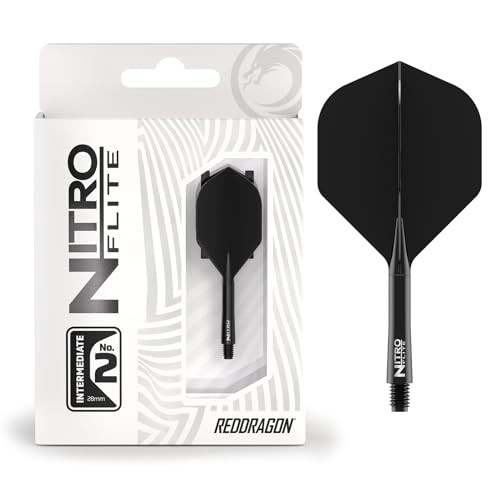 RED DRAGON Darts – Nitro Flite Integriert Flüge & Schäfte System – No.2 Form und Design – Schwarz & Schwarz Farbe, Dazwischenliegend Länge RED DRAGON Darts – Nitro Flite Integriert Flüge & Schäfte System – No.2 Form und Design – Schwarz & Schwarz Farbe, Dazwischenliegend Länge von RED DRAGON
