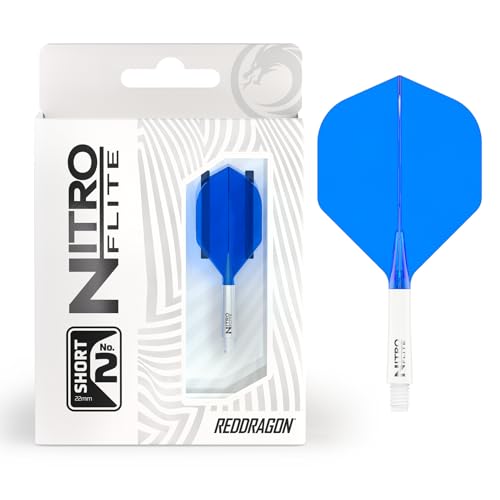 RED DRAGON Darts – Nitro Flite Integriert Flüge & Schäfte System – No.2 Form und Design – Weiß und Blau Farbe, Kurz Länge RED DRAGON Darts – Nitro Flite Integriert Flüge & Schäfte System – No.2 Form und Design – Weiß und Blau Farbe, Kurz Länge von RED DRAGON