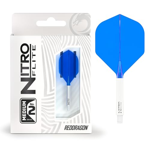 RED DRAGON Darts – Nitro Flite Integriert Flüge & Schäfte System – No.2 Form und Design – Weiß und Blau Farbe, Medium Länge RED DRAGON Darts – Nitro Flite Integriert Flüge & Schäfte System – No.2 Form und Design – Weiß und Blau Farbe, Medium Länge von RED DRAGON