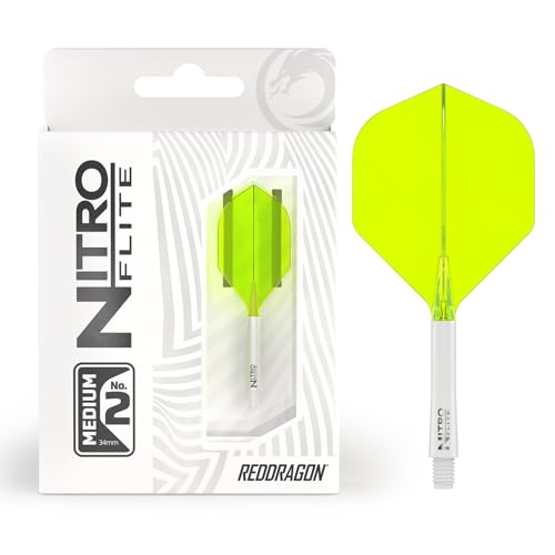 RED DRAGON Darts – Nitro Flite Integriert Flüge & Schäfte System – No.2 Form und Design – Weiß und Gelb Farbe, Medium Länge RED DRAGON Darts – Nitro Flite Integriert Flüge & Schäfte System – No.2 Form und Design – Weiß und Gelb Farbe, Medium Länge von RED DRAGON
