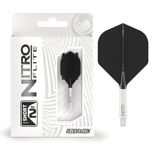 RED DRAGON Darts – Nitro Flite Integriert Flüge & Schäfte System – No.2 Form und Design – Weiß & Schwarz Farbe, Kurz Länge RED DRAGON Darts – Nitro Flite Integriert Flüge & Schäfte System – No.2 Form und Design – Weiß & Schwarz Farbe, Kurz Länge von RED DRAGON