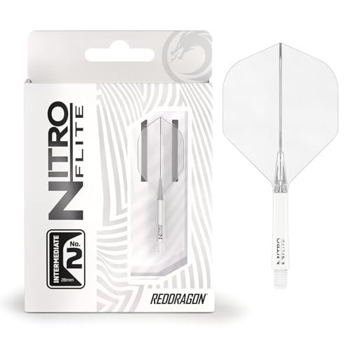 RED DRAGON Darts – Nitro Flite Integriert Flüge & Schäfte System – No.2 Form und Design – Weiß & Transparent Farbe, Dazwischenliegend Länge RED DRAGON Darts – Nitro Flite Integriert Flüge & Schäfte System – No.2 Form und Design – Weiß & Transparent Farbe, Dazwischenliegend Länge von RED DRAGON