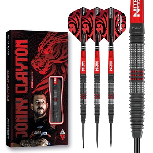 RED DRAGON Darts – Professioneller Spieler – Jonny Clayton Hiraeth 22g - 90% Wolfram Stahlspitze Dart-Set mit Dart Flüge und Dartschäfte RED DRAGON Darts – Professioneller Spieler – Jonny Clayton Hiraeth 22g - 90% Wolfram Stahlspitze Dart-Set mit Dart Flüge und Dartschäfte von RED DRAGON