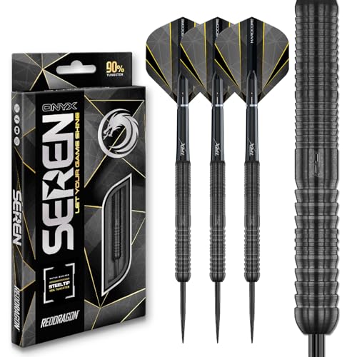 RED DRAGON Darts – Seren Onyx 1 24g - 90% Wolfram Professional Stahlspitze Dart-Set mit Dart Flüge und Dartschäfte RED DRAGON Darts – Seren Onyx 1 24g - 90% Wolfram Professional Stahlspitze Dart-Set mit Dart Flüge und Dartschäfte von RED DRAGON