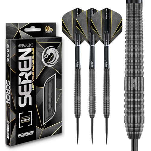 RED DRAGON Darts – Seren Onyx 2 21g - 90% Wolfram Professional Stahlspitze Dart-Set mit Dart Flüge und Dartschäfte RED DRAGON Darts – Seren Onyx 2 21g - 90% Wolfram Professional Stahlspitze Dart-Set mit Dart Flüge und Dartschäfte von RED DRAGON