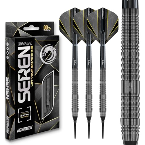 RED DRAGON Darts - Seren Onyx 2-90% Wolfram - 18g Fass/ 20g Volles Gewicht Professional Weiche Spitze Dart-Set mit Dart Flüge und Dartschäfte RED DRAGON Darts - Seren Onyx 2-90% Wolfram - 18g Fass/ 20g Volles Gewicht Professional Weiche Spitze Dart-Set mit Dart Flüge und Dartschäfte von RED DRAGON