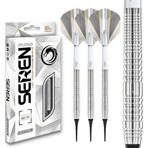 RED DRAGON Darts - Seren Pure 2-90% Wolfram - 18g Fass/ 20g Volles Gewicht Professional Weiche Spitze Dart-Set mit Dart Flüge und Dartschäfte RED DRAGON Darts - Seren Pure 2-90% Wolfram - 18g Fass/ 20g Volles Gewicht Professional Weiche Spitze Dart-Set mit Dart Flüge und Dartschäfte von RED DRAGON
