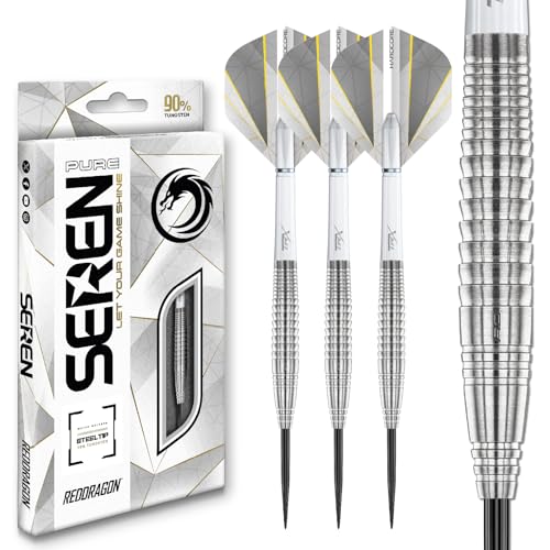 RED DRAGON Darts – Seren Pure 4 25g - 90% Wolfram Professional Stahlspitze Dart-Set mit Dart Flüge und Dartschäfte von RED DRAGON