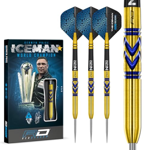 RED DRAGON Gerwyn Iceman Price Avalanche Pro Gold 24 Gramm Premium Tungsten Darts Set mit Flights und Stielen RED DRAGON Gerwyn Iceman Price Avalanche Pro Gold 24 Gramm Premium Tungsten Darts Set mit Flights und Stielen von RED DRAGON