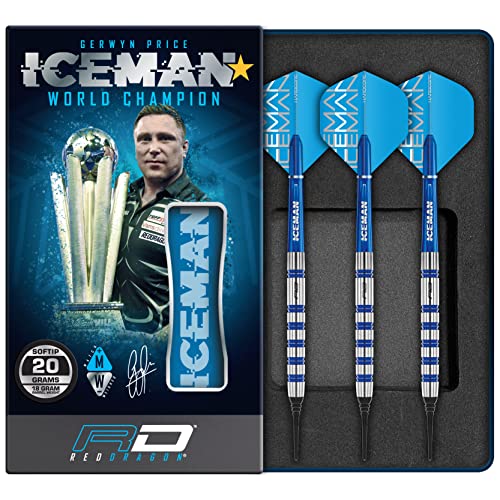 RED DRAGON Gerwyn Price Iceman Challenger 18 Gram Professional Tungsten Darts Set with Flights and Stems von RED DRAGON