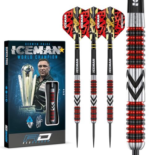 RED DRAGON Gerwyn Price Iceman Firebird 23 Gramm Premium Wolfram Darts Set mit Flüge und Stielen RED DRAGON Gerwyn Price Iceman Firebird 23 Gramm Premium Wolfram Darts Set mit Flüge und Stielen von RED DRAGON