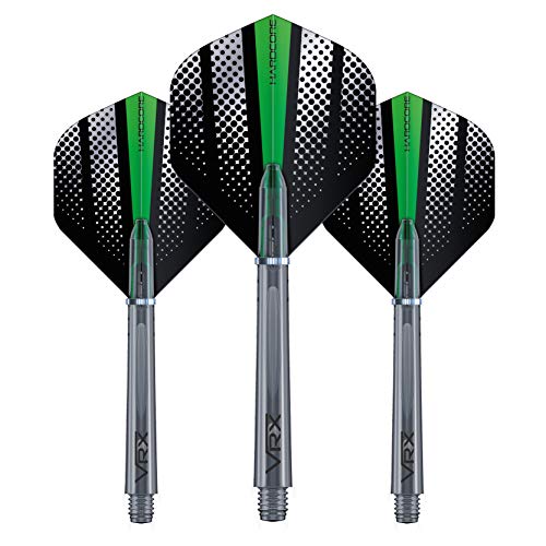 RED DRAGON Hardcore Green Flash Design & VRX Flash Combo - 4 Sets Per Pack (12 Dart Flights in total) von RED DRAGON