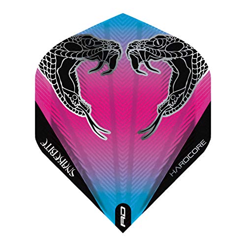 RED DRAGON Hardcore Peter Wright Snake Schwarz Transparent Dart Flights - 3 Sätze pro Packung (9 Flights insgesamt) von RED DRAGON