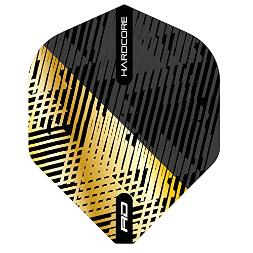 RED DRAGON Hardcore Premium Gold und Schwarz Fleck Dartflug - 3 Set pro Packung (insgesamt 9 Dart-Flights) von RED DRAGON